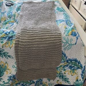 Cozy Gray Knit Scarf